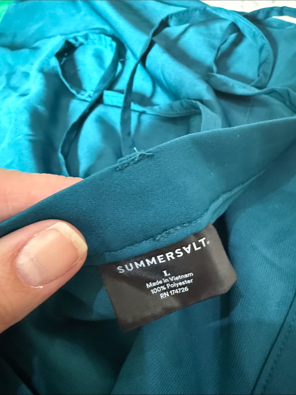 Women’s Teal and Green Wrap Skirt/ coverup - Picture 2 of 5